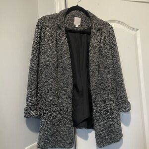 LC Lauren Conrad Black and Gray Textured Jacket